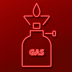 gas neon sign, modern glowing banner design, colorful modern design trend. Vector illustration.
