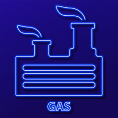 gas neon sign, modern glowing banner design, colorful modern design trend. Vector illustration.