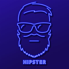 hipster neon sign, modern glowing banner design, colorful modern design trend. Vector illustration.