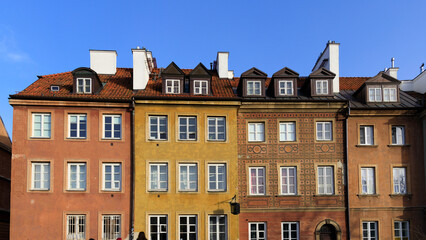Old houses in Warsaw old town