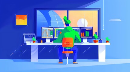 All Accounting & Finance Industry: Options Trader workspace with visual metaphors of complexities and potential risks involved in options trading