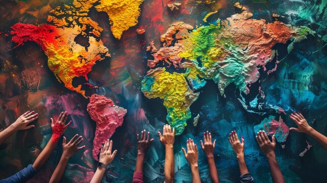 Craft an image that symbolizes global connectivity and cooperation