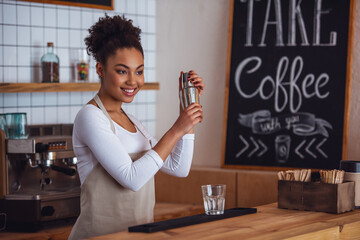 Afro American barista