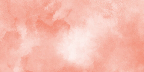 grunge and stained Pink or orange ink and watercolor textures on white paper background, Abstract Pink color light ink effect shades gradient watercolor, Watercolor abstract wet hand drawn  texture.