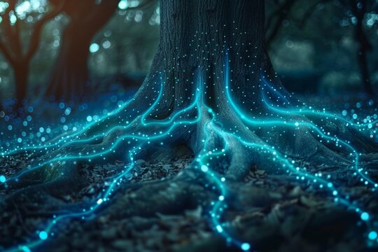 Mesmerizing digital life in tree roots