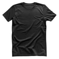Black cotton T-shirt, front view.