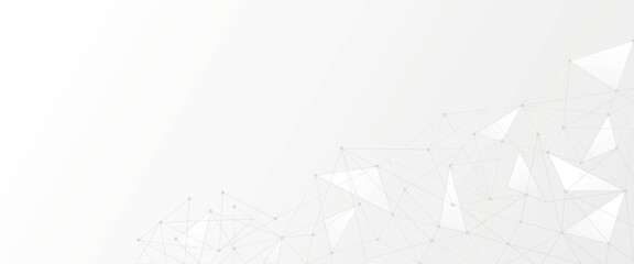 Polygonal abstract technology background. Triangular geometric pattern. Dots connected by lines.