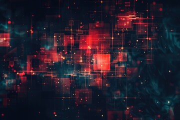 Obraz premium A dark background with red and blue squares. Suitable for graphic design projects