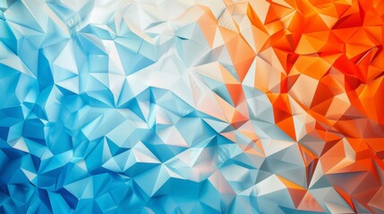 Pale Blue and Rich Orange Polygonal Background