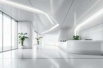 Empty hall of modern architectures 
