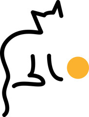 Cat Playing Line Art