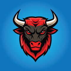 Bull mascot logo design bull vector illustration