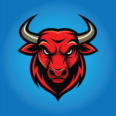 Bull mascot logo design bull vector illustration
