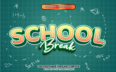 3d text effect back to school design