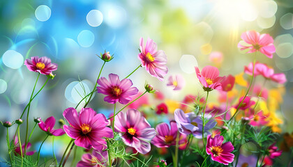 Fototapeta premium colorful flowers two