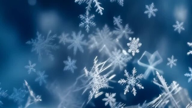 Exquisite close-up of frost-covered micro cubes under a microscope, showcasing unique ice patterns that resemble tiny, intricate snowflakes. Icy winter background with patterns and frost