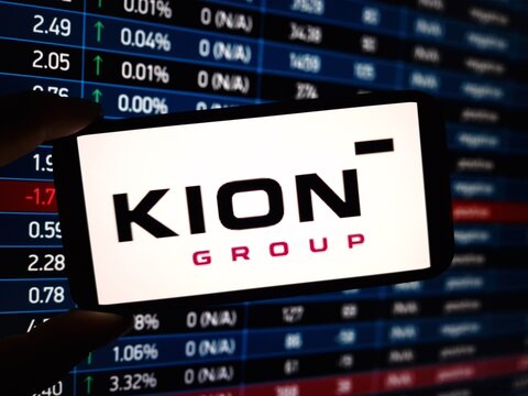 Konskie, Poland - May 11, 2024: KION Group company logo displayed on mobile phone