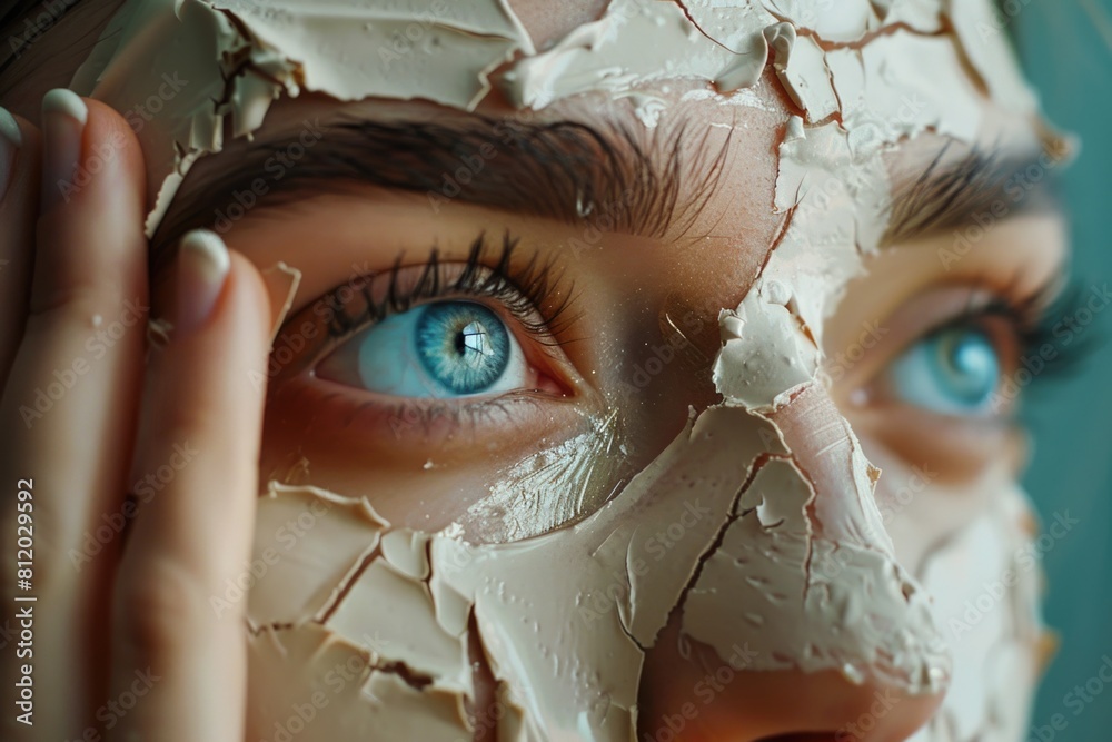 Poster close-up of a person wearing a mask. suitable for health and safety concepts