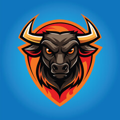 Bull mascot logo design bull vector illustration
