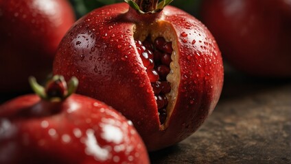 Pomegranate fruit close up