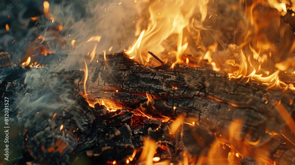 Aufkleber A close up image of fire with flames in the background. Suitable for various projects