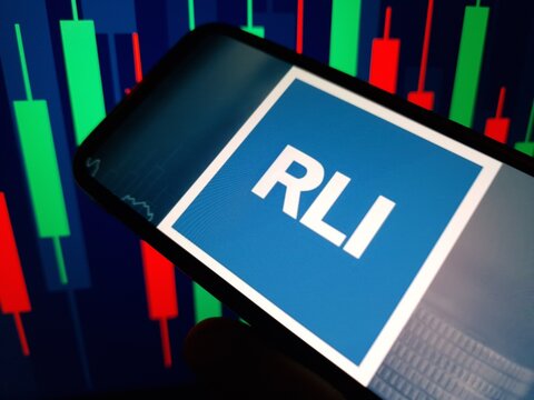 Konskie, Poland - May 11, 2024: RLI Corp company logo displayed on mobile phone