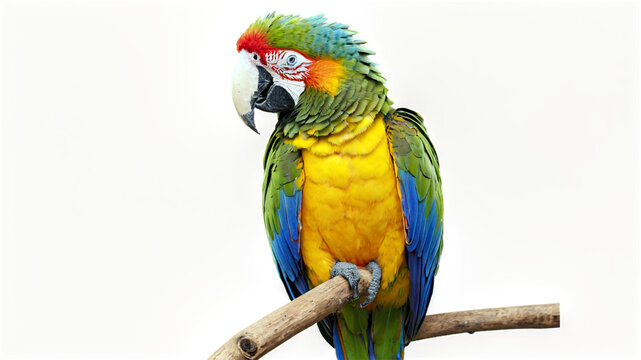 Exclusive photo of colorful African parrot Macaw on transparent background