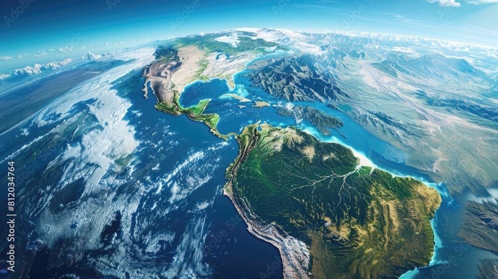 Poster a stunning view of the earth from space, showcasing beautiful clouds. perfect for science or environ