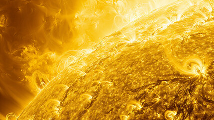The surface of the sun during a sun storm - obrazy, fototapety, plakaty