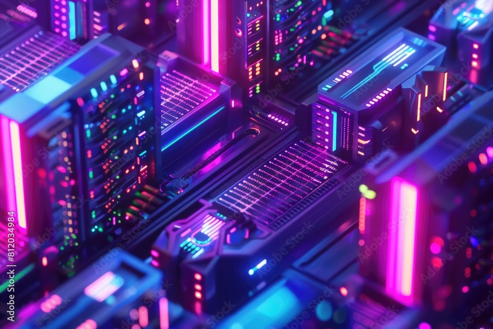 Poster Detailed view of a computer motherboard, suitable for technology concepts