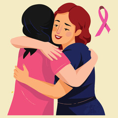 Obraz premium Women Breast Cancer Awareness background in Pink Ribbon international symbol for month October suitable for clipart and poster