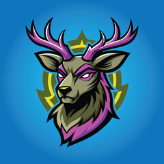 Deer mascot logo design deer vector illustration