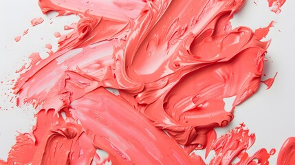 Coral Pink paste on a pure white background, radiating warmth and charm.