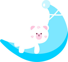 Bear sleeping on the blue moon