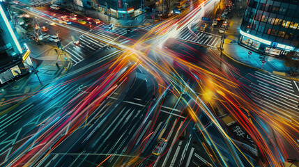 City Symphony: Time-lapse of Vibrant Traffic Trails