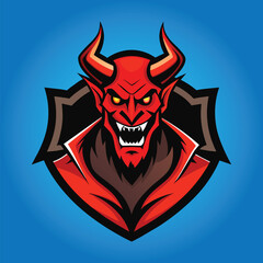 Demon devil mascot logo design