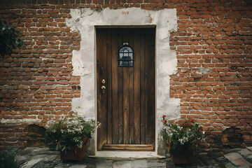 Fototapeta na wymiar old door in a wall