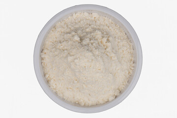 creamer in a white bowl isolated transparent