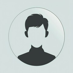 Avatar Person. Monochrome Icon for User Profile, Member Friends, and Business People - obrazy, fototapety, plakaty