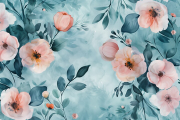 Pastel petals. Delicate watercolor pattern for beauty products and design