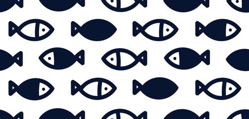 Cute fish. Kids background. Seamless pattern. Can be used in textile industry, paper, background, scrapbooking.