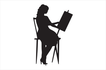 Artist silhouette Vector Set, Artist Silhouette Illustration collection.