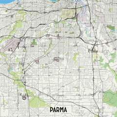 Parma, Ohio, USA map poster