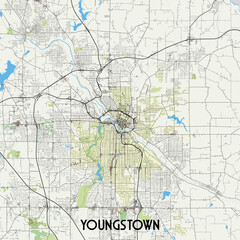 Fototapeta premium Youngstown, Ohio, USA map poster