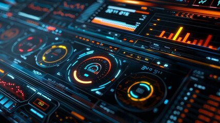 Obraz premium 近未来の電子機器UI