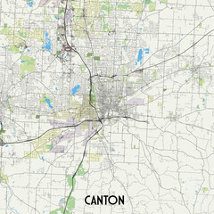 Canton, Ohio, USA map poster