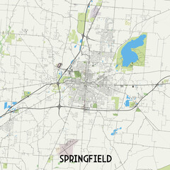 Springfield, Ohio, USA map poster
