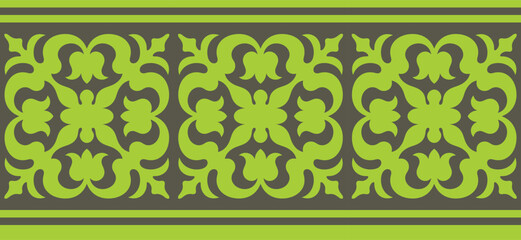 Безымянный-1Strip of plant patterns. Ethno style. Kazakh ornaments. Horizontal patterned design. Traditional patterns of Kazakhs. Ancient Turkic ornaments. Traditions of Kazakhstan. Decorative art of 