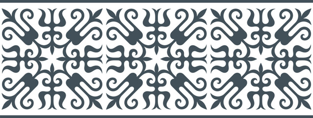 Безымянный-1Strip of plant patterns. Ethno style. Kazakh ornaments. Horizontal patterned design. Traditional patterns of Kazakhs. Ancient Turkic ornaments. Traditions of Kazakhstan. Decorative art of 