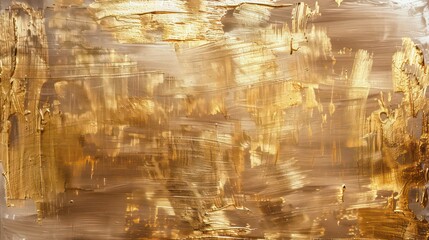 Golden texture abstract print on canvas. This artwork is rendered in oil and features brushstrokes of paint. It represents contemporary art and is suitable for prints, wallpapers, posters, cards